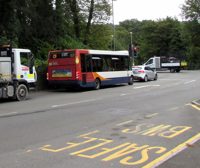 C9 bus for Bargoed on the B4254 in Pengam