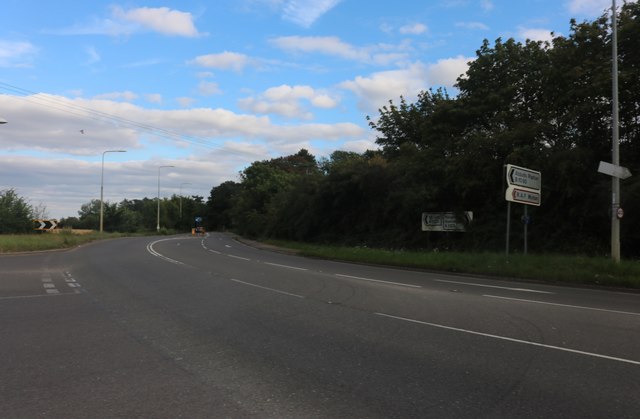 Houghton Road at the junction of Sawtry Way
