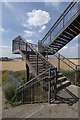 Railway footbridge steps, north of Sandy