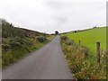 The Barr Road running south-west between wildscape and cultivated grassland