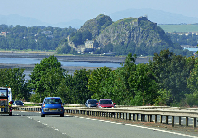 Dumbarton Rock From The M8 Motorway © Thomas Nugent Cc-by-sa/2.0 ...