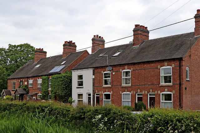 Cottages east of Whittington in Staffordshire