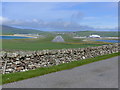 The runway at Sumburgh Airport seen from the road to Sumburgh Head, by Home Farm