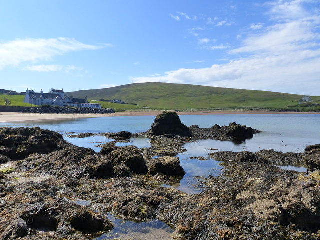 Shore House, Reawick Beach, and the Ward of Reawick beyond