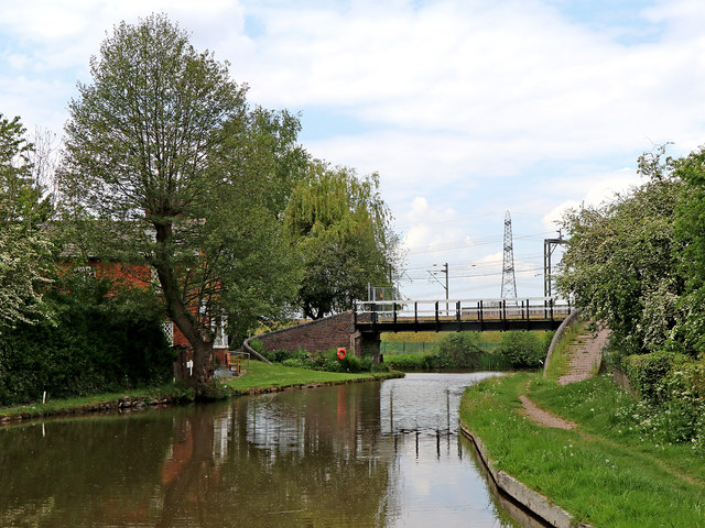 Canal footbridge at Huddlesford Junction, Staffordshire