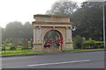 TF4959 : War Memorial cemetery gate at Wainfleet All Saints by Adrian S Pye