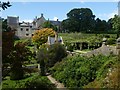 Looking west to Mapperton House from the garden