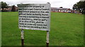 Outdated notice at the southern edge of the village school site, Cefn Hengoed