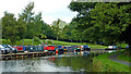 Canal and moorings at Furness Vale in Derbyshire