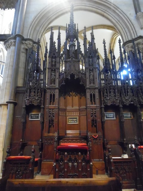 Bishop's Chair inside Lincoln Cathedral