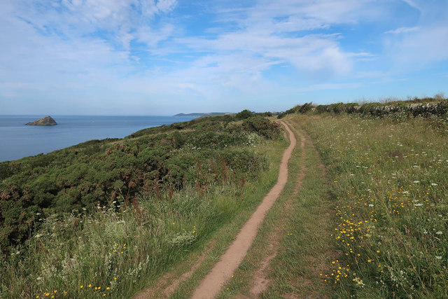 South West Coast Path and Mew Stone