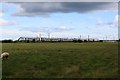 Grass field beside the East Coast Mainline