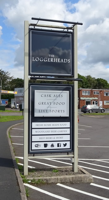 Sign for the Loggerheads public house