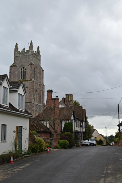 Chimneys and church tower