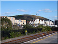 A view towards Mynydd Brombil from Port Talbot Parkway station