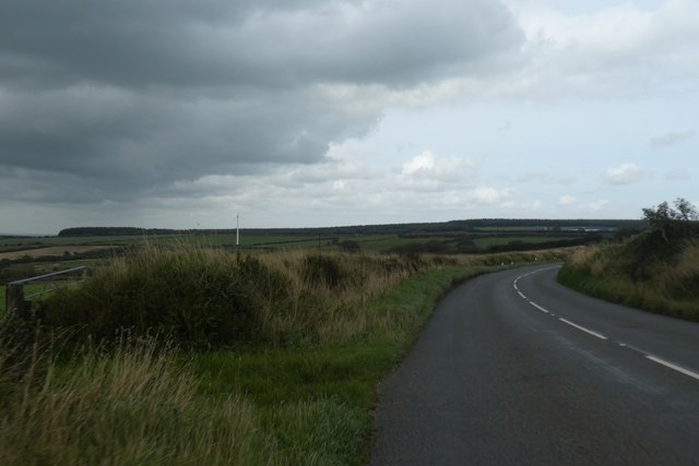 B3262 crossing a flat landscape near Hallworthy