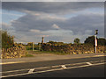 Gate and bus stop, Back Lane, near New Farnley