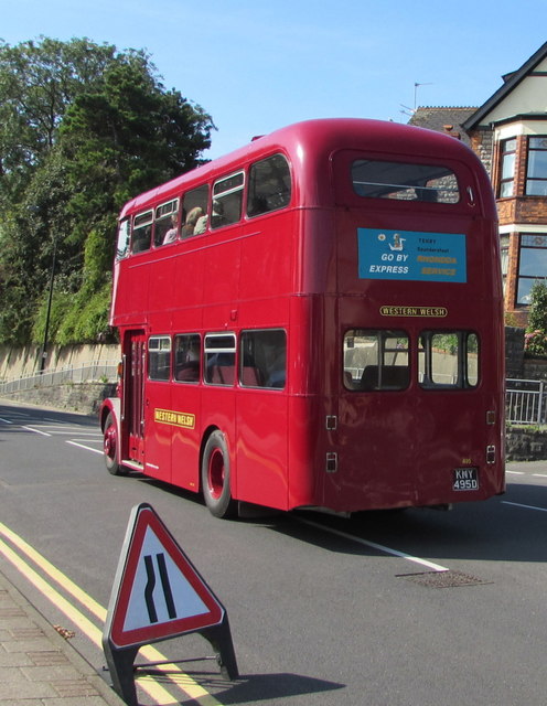 Red double-decker bus, Broad Street, Barry