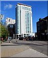 West side of Radisson Blu hotel, Cardiff city centre