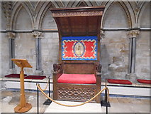 SK9771 : Dean's Throne inside the Chapter House, Lincoln Cathedral by David Hillas
