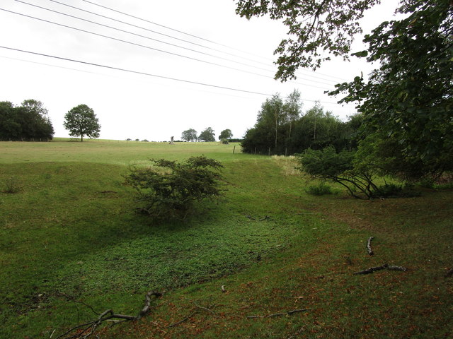 Ditch and bank behind All Saints' church
