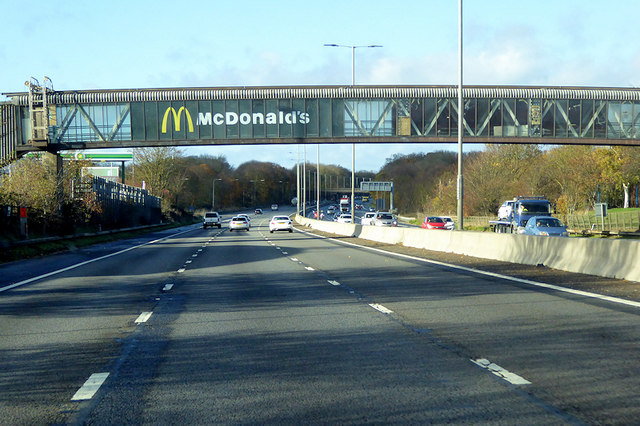 Footbridge over the M1 at Northampton Services