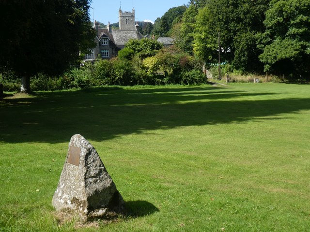 Millennium stone at Lustleigh cricket ground