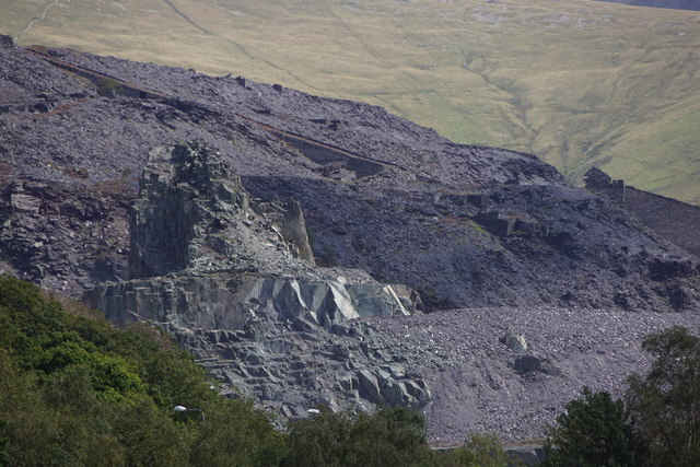 Unquarried slate on the hillside above Llanberis
