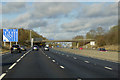 SP5676 : Northbound M1, Yelvertoft Road Bridge near Lilbourne by David Dixon