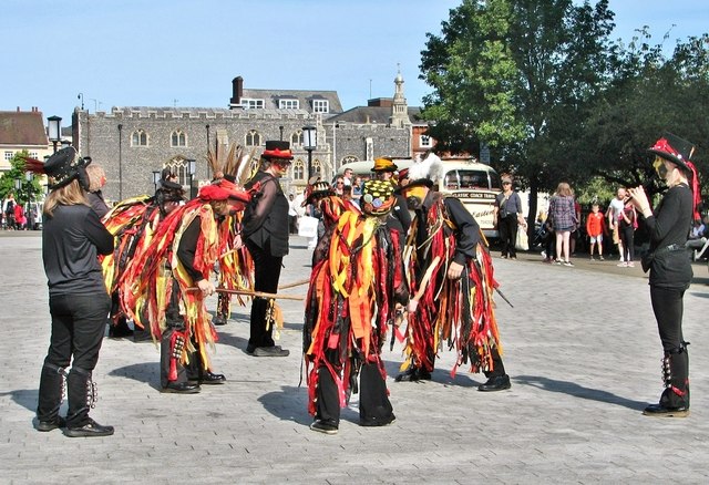 The Powderkeg Morris dancers in action