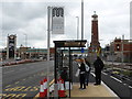 Bus stop in Barton Dock Road