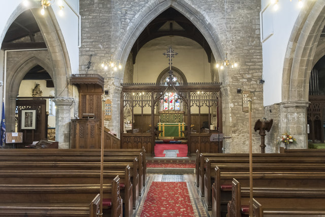 Interior, St Mary's church, Broughton