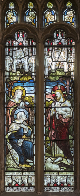 Stained glass window, St Mary's church, Broughton