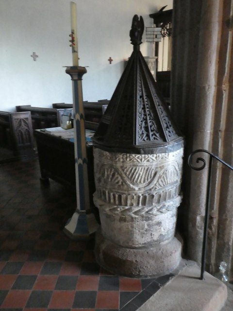 Norman font, St Mary Steps church, Exeter