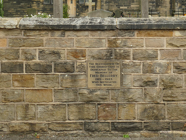 St Paul, Birkenshaw - churchyard plaque