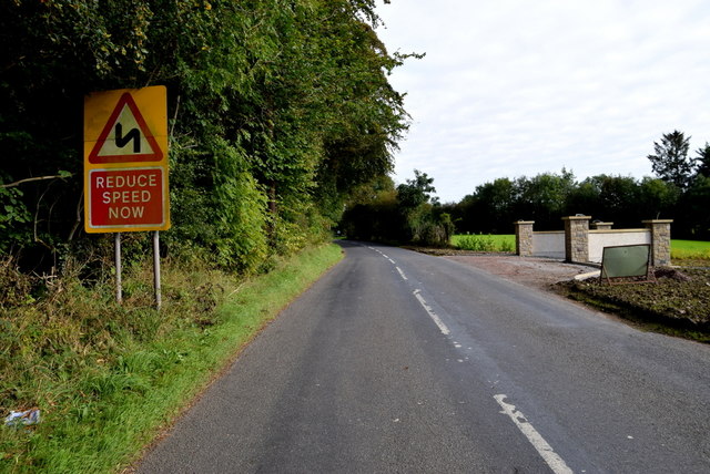 Reduce speed sign, Moylagh Road
