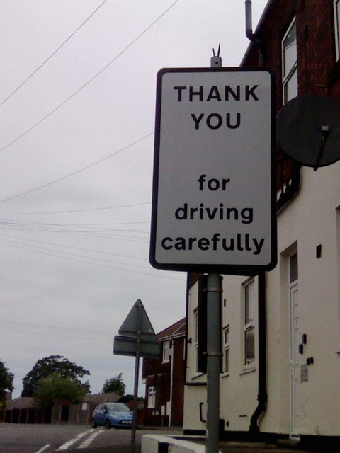 UK Thank You For Driving Carefully Sign