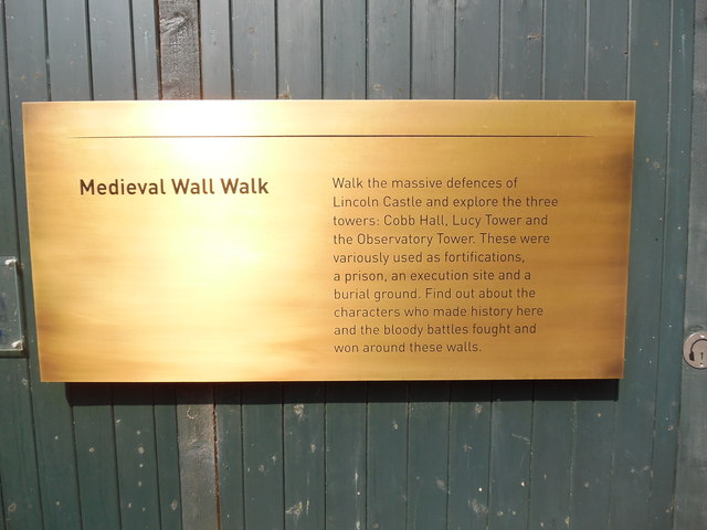 Medieval Wall Walk Notice at Lincoln Castle