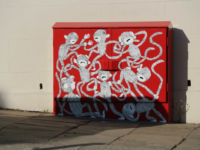 Painted electric box, Swan Terrace