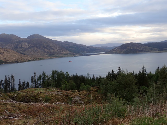 A ship sailing from the Sound of Sleat to Kyle of Lochalsh