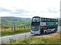 First Manchester double deck bus on Brun Moor