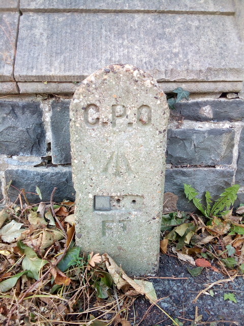 GPO cable marker on Aber Road, Llanfairfechan