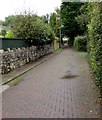 Windmill Lane between a stone wall and hedges, Llantwit Major