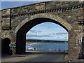 Cullen Bay through the bridge on Seafield Street