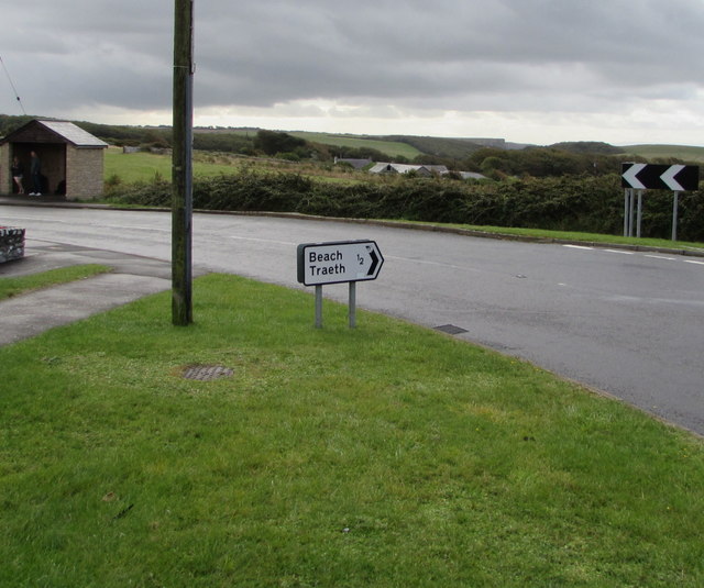 Beach direction and distance sign, Southerndown