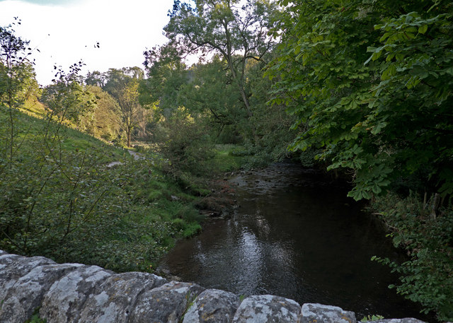 Looking down the River Dove at Milldale