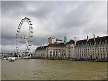 TQ3079 : The London Eye and former County Hall from Westminster Bridge by Tim Heaton