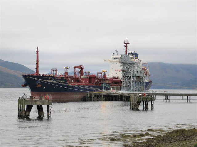 Chemical tanker berthed at Loch Striven