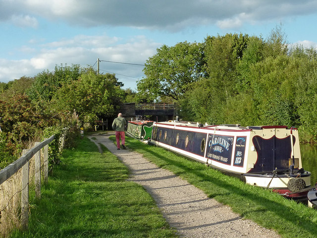 Moored narrowboats near Higher Poynton in Cheshire