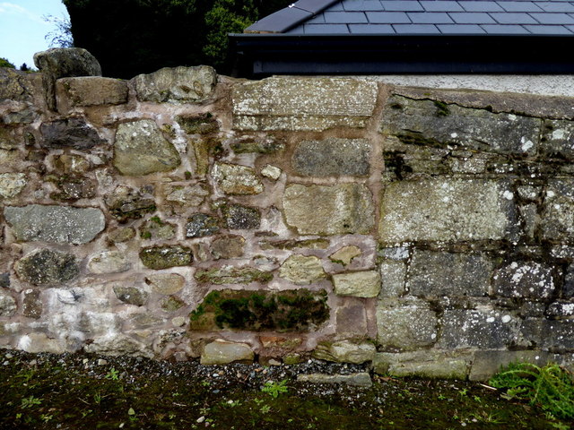 Stepping stones built into graveyard wall, Drumragh